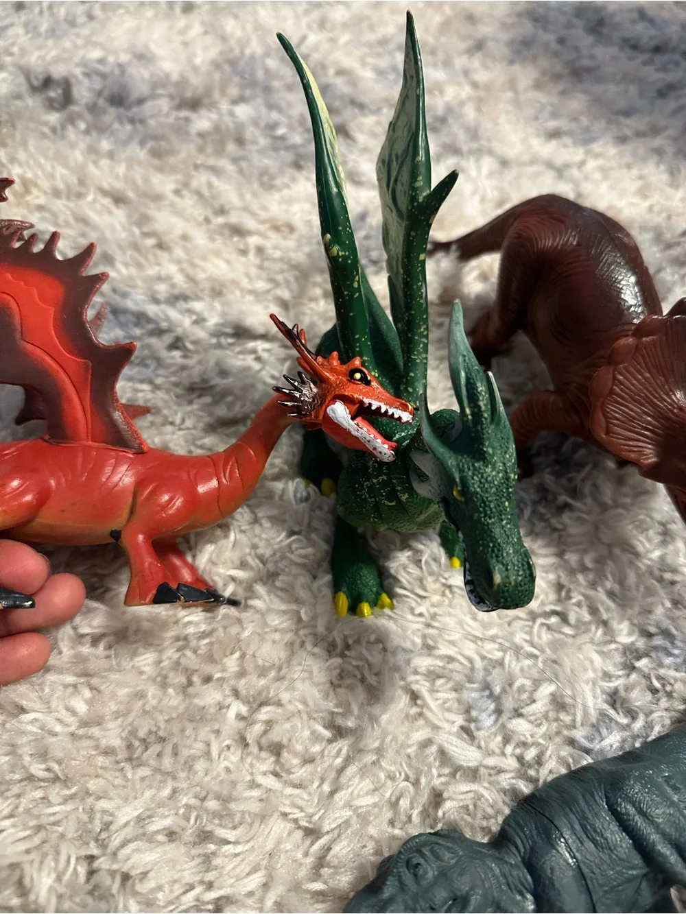 Lot of 5 Dragon & Dinosaur Figures Toys Fantasy Creatures Playset